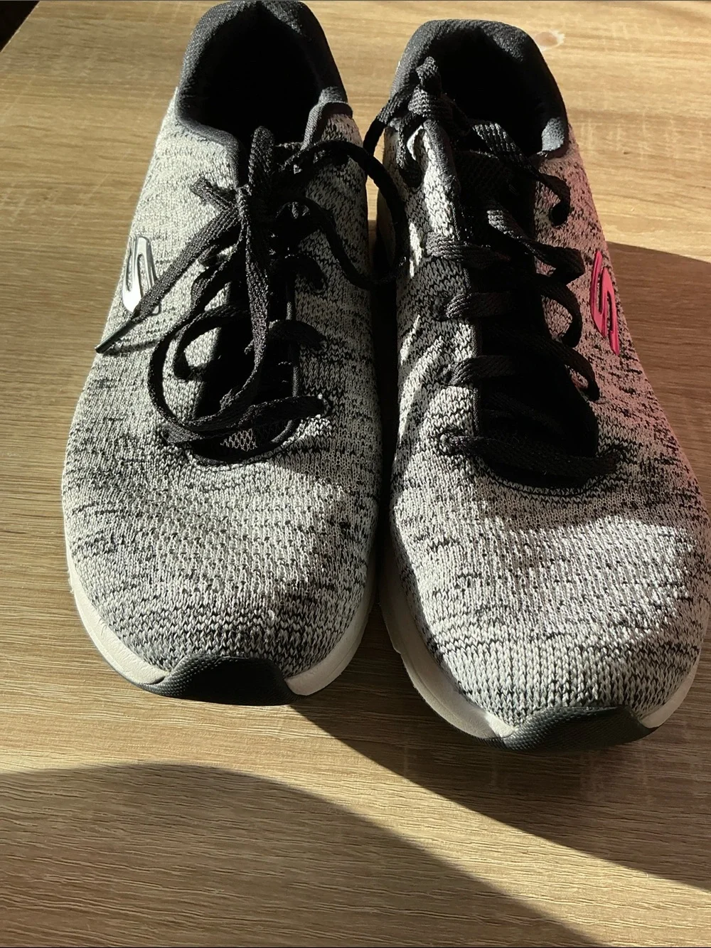 Skechers Women's Gray and Black Knit Slip-On Walking Sneakers